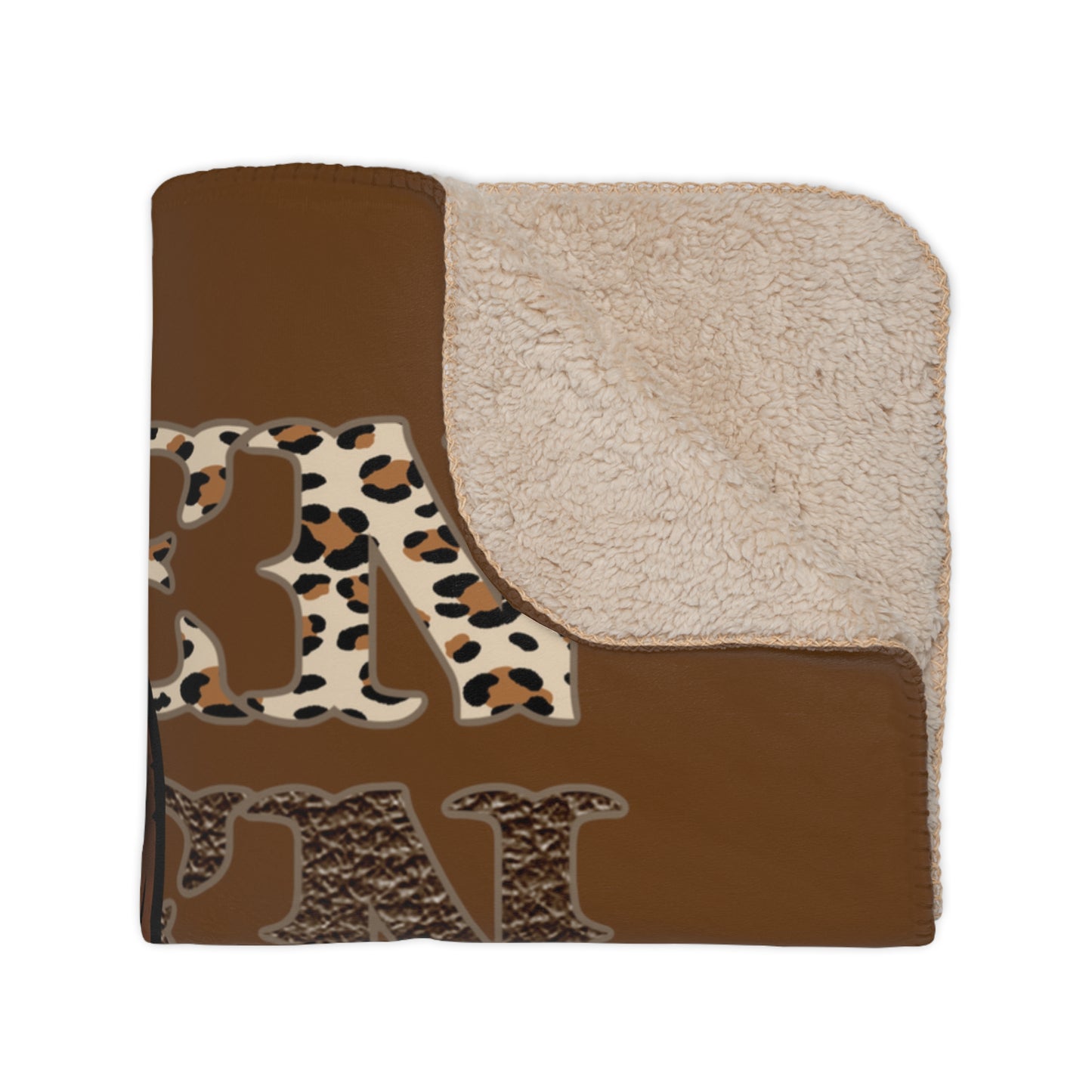 Tan Wallen Sherpa Fleece Blanket, Boho Chic throw, Cowgirl blanket, Country Decor Soft Fluffy Country Western Blanket, Western Dorm Decor