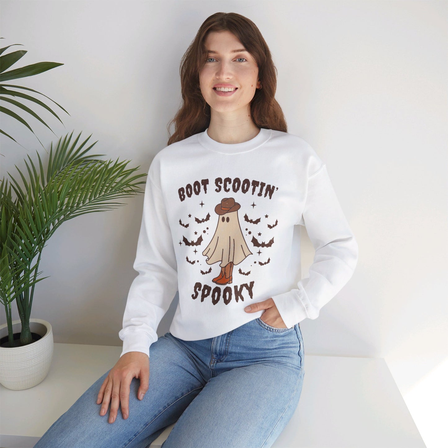 Boot Scootin spooky Crewneck Sweatshirt Trendy Country Western Halloween