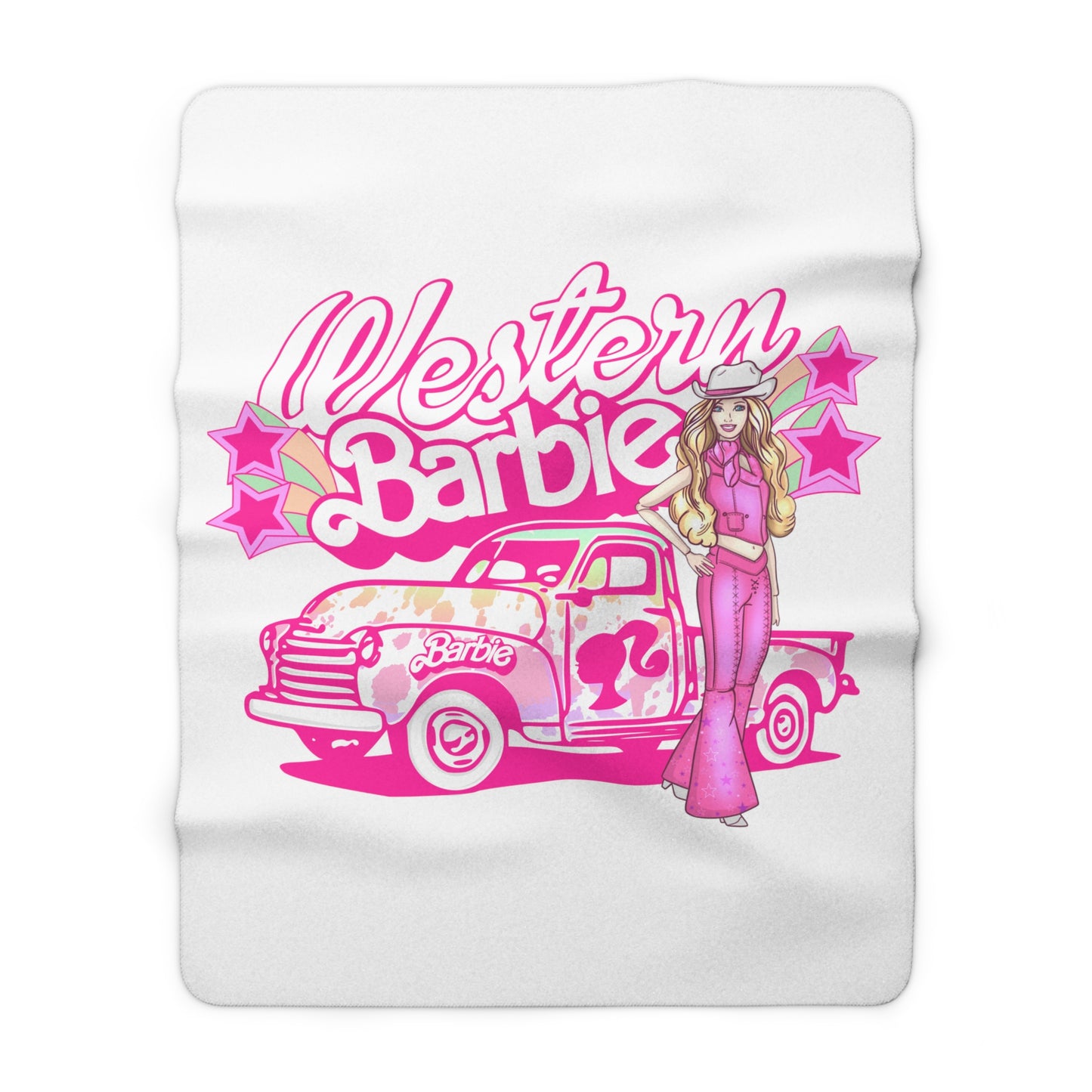 Barbie Farm Truck sherpa blanket