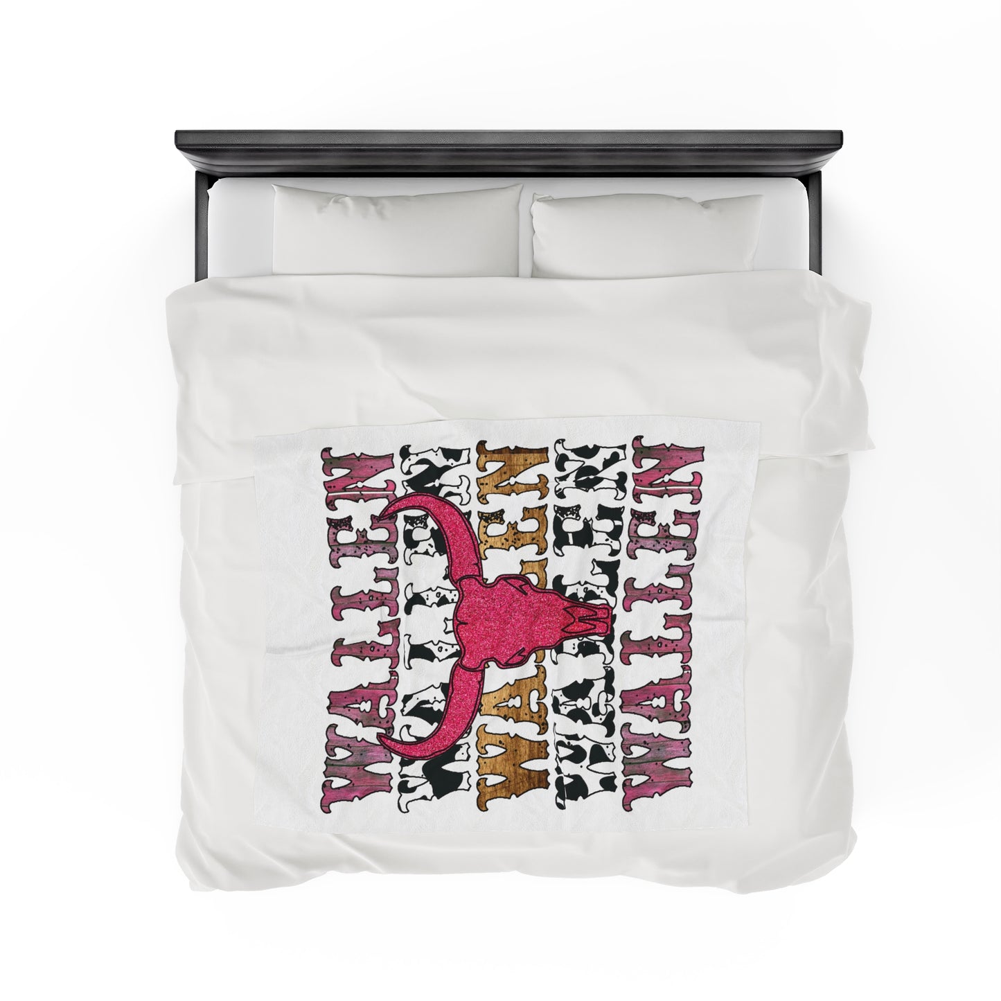 Velveteen Plush Blanket Morgan Wallen Pink Stacked
