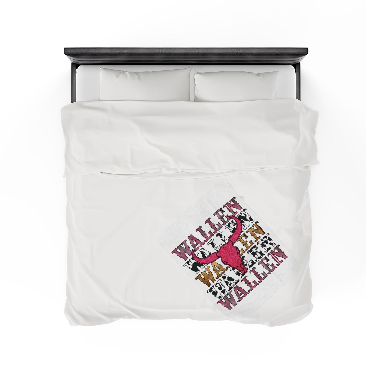 Velveteen Plush Blanket Morgan Wallen Pink Stacked