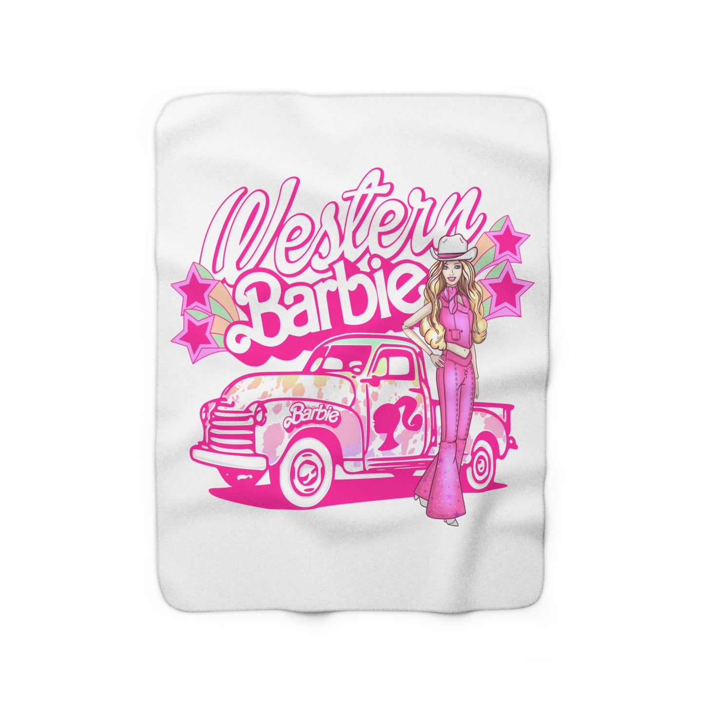 Barbie Farm Truck sherpa blanket