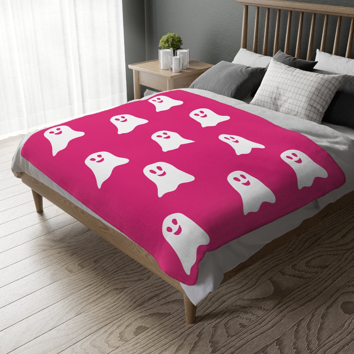 Pink Ghost Blanket Dupe Rachel Zoe (Two-sided print)