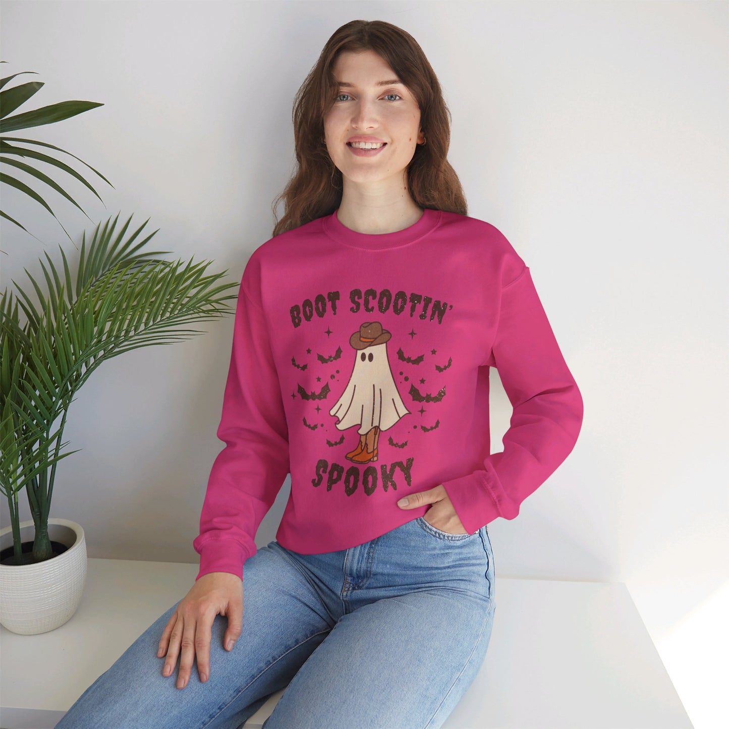 Boot Scootin spooky Crewneck Sweatshirt Trendy Country Western Halloween