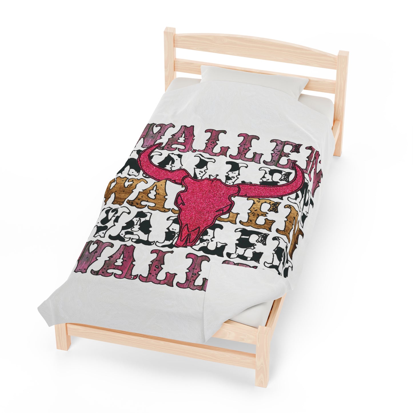 Velveteen Plush Blanket Morgan Wallen Pink Stacked