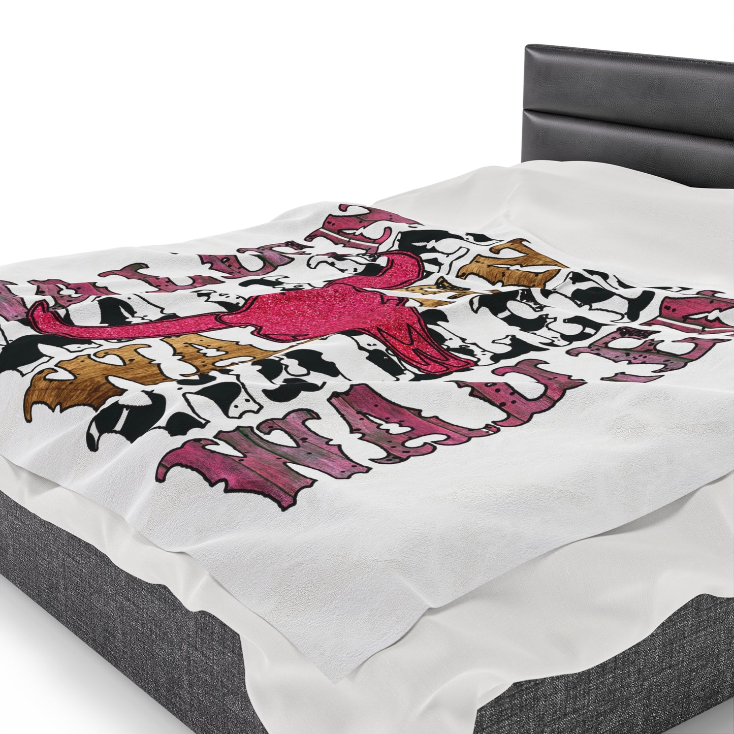 Velveteen Plush Blanket Morgan Wallen Pink Stacked