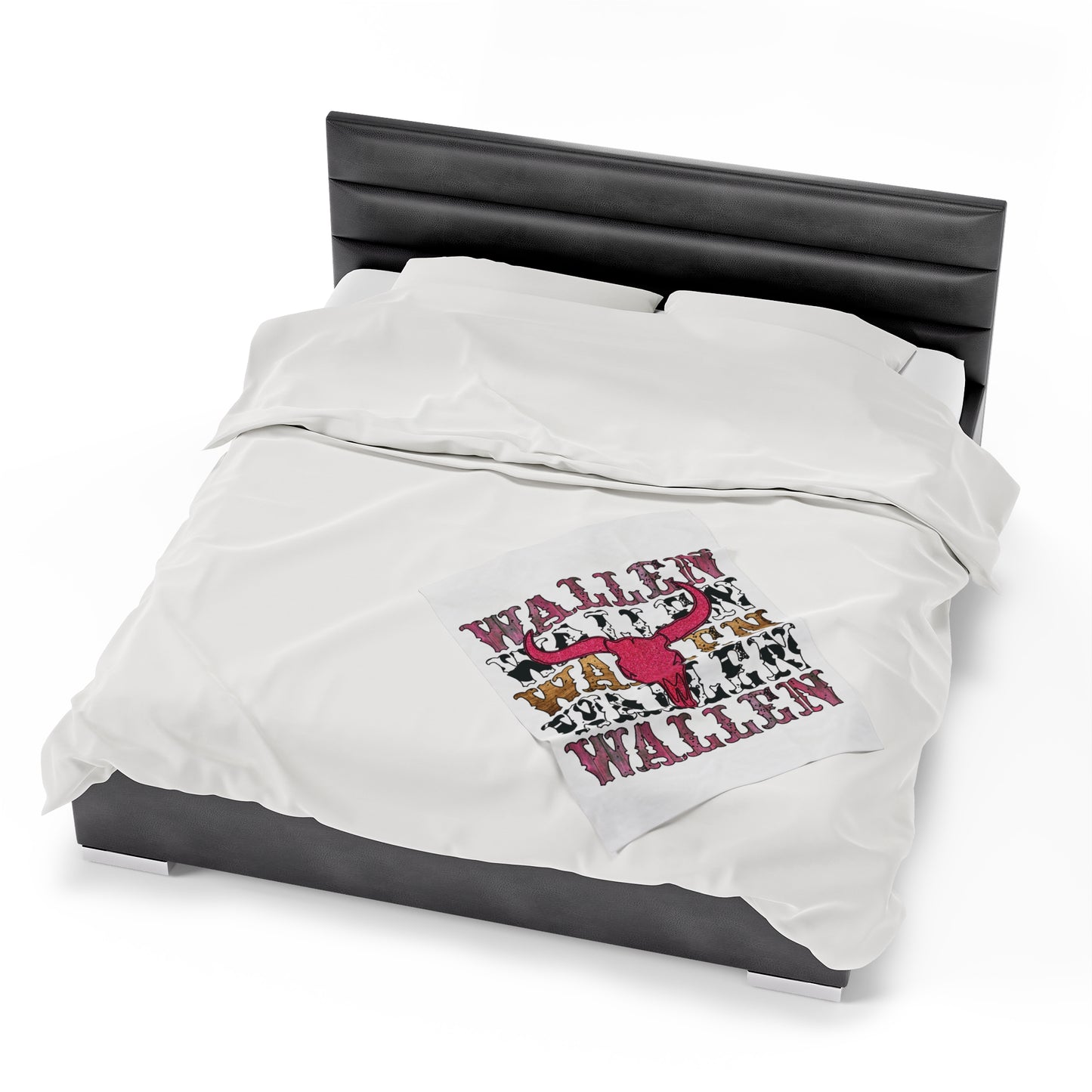 Velveteen Plush Blanket Morgan Wallen Pink Stacked