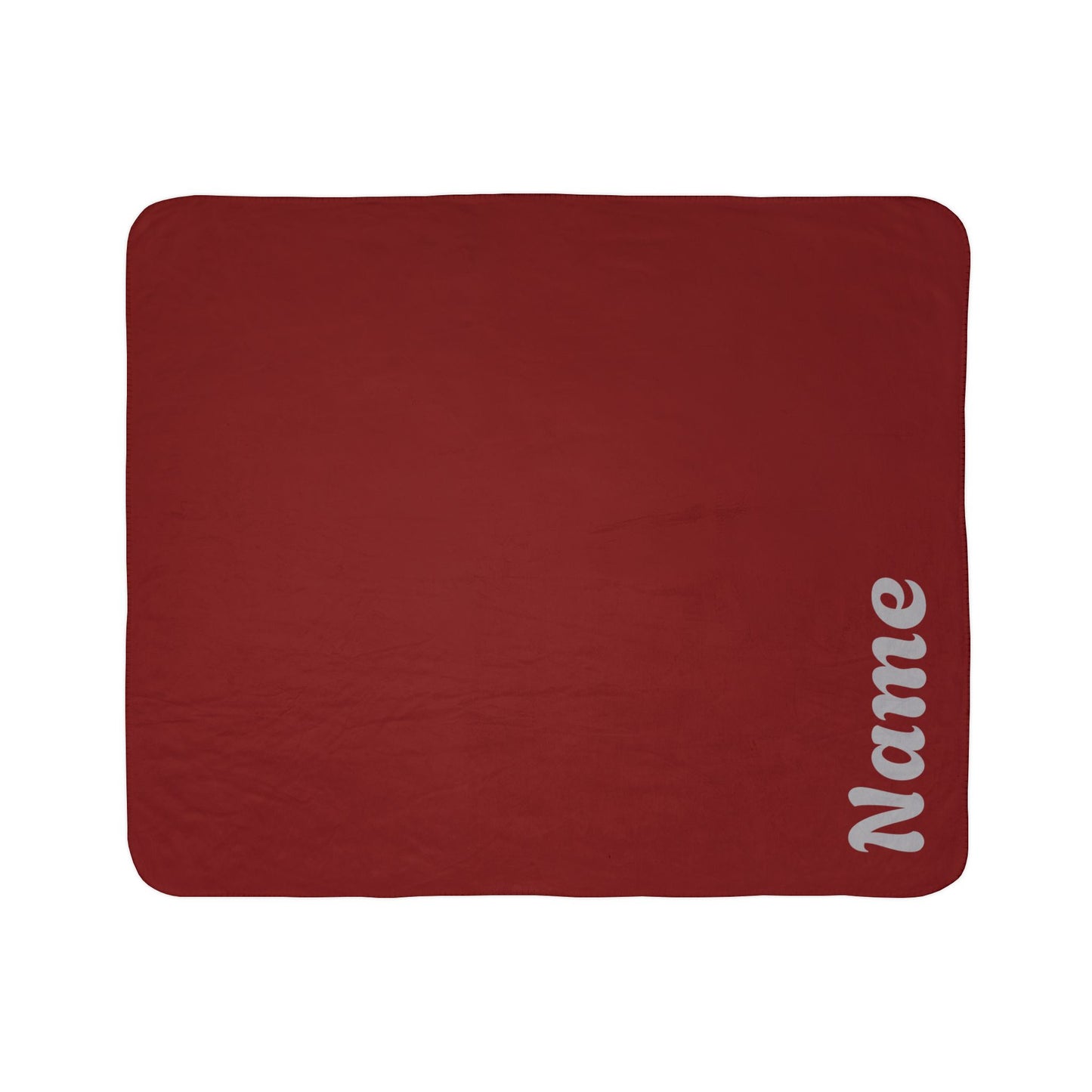 Burgandy Personal Name Blankets Fleece Sherpa Blanket
