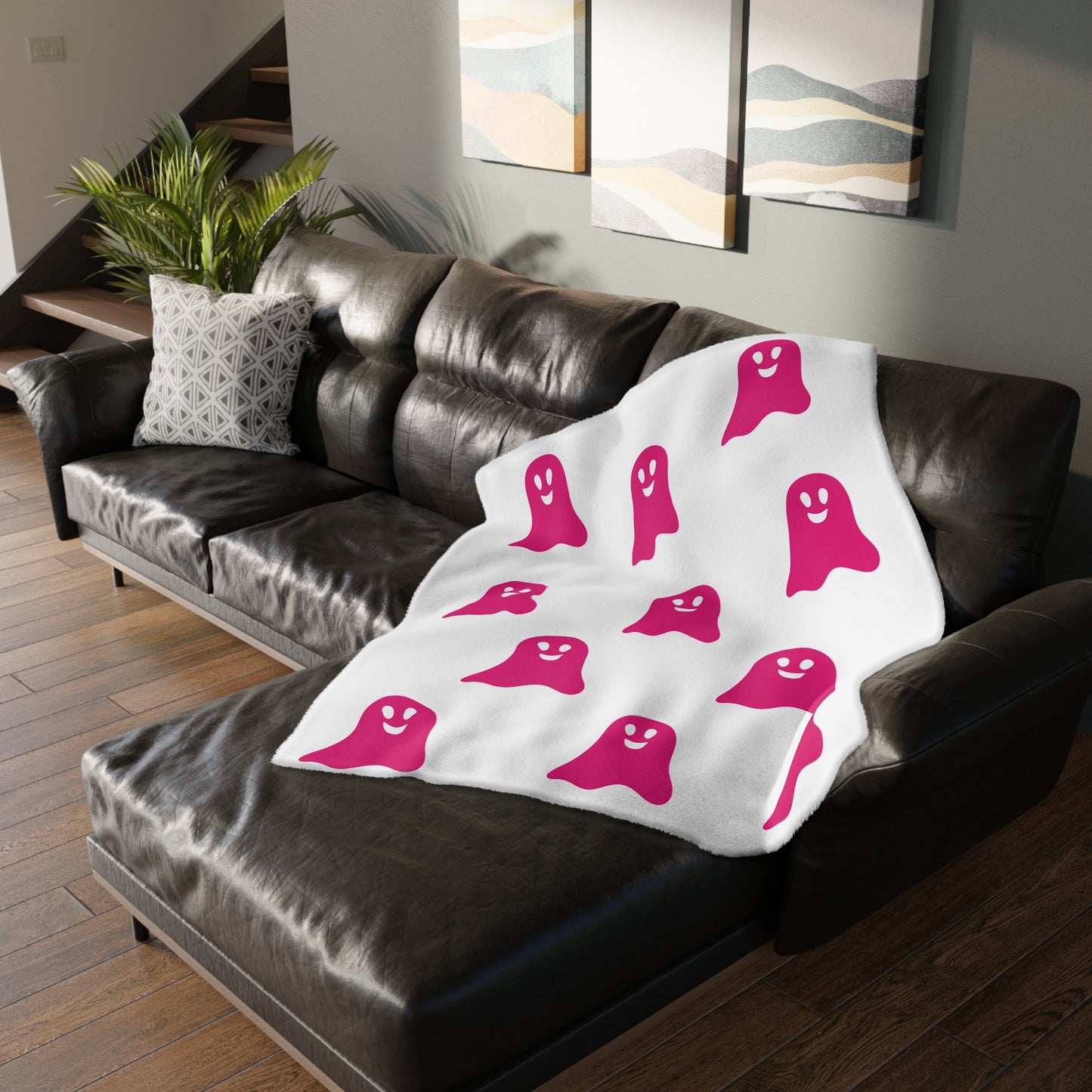 Pink Ghost Blanket Dupe Rachel Zoe (Two-sided print)