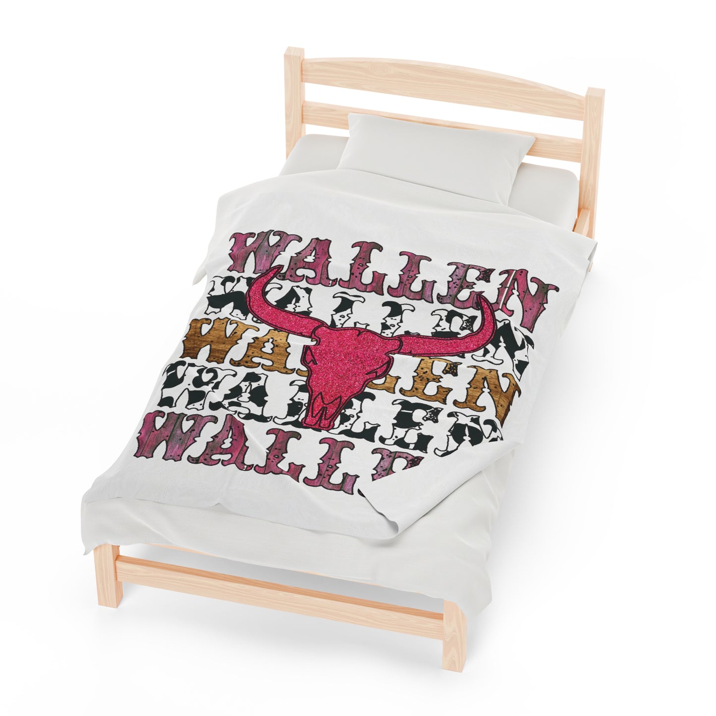 Velveteen Plush Blanket Morgan Wallen Pink Stacked