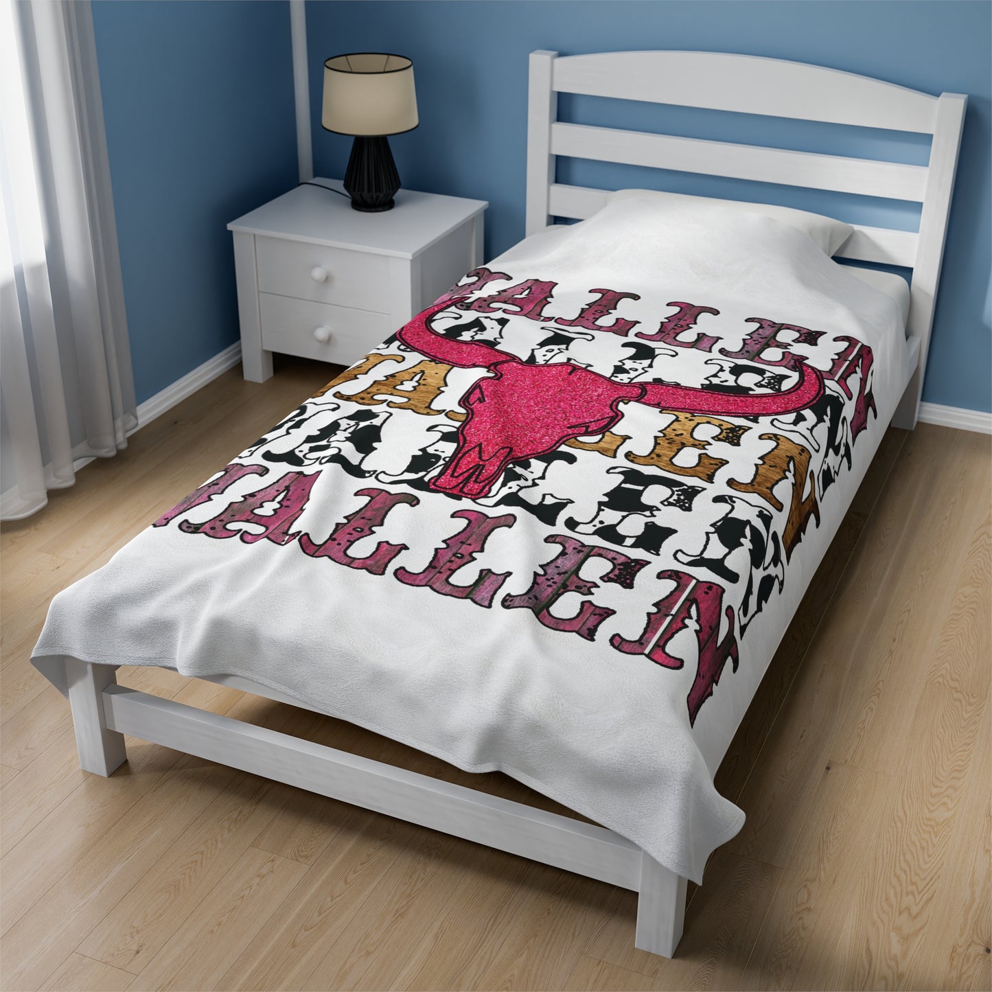 Velveteen Plush Blanket Morgan Wallen Pink Stacked