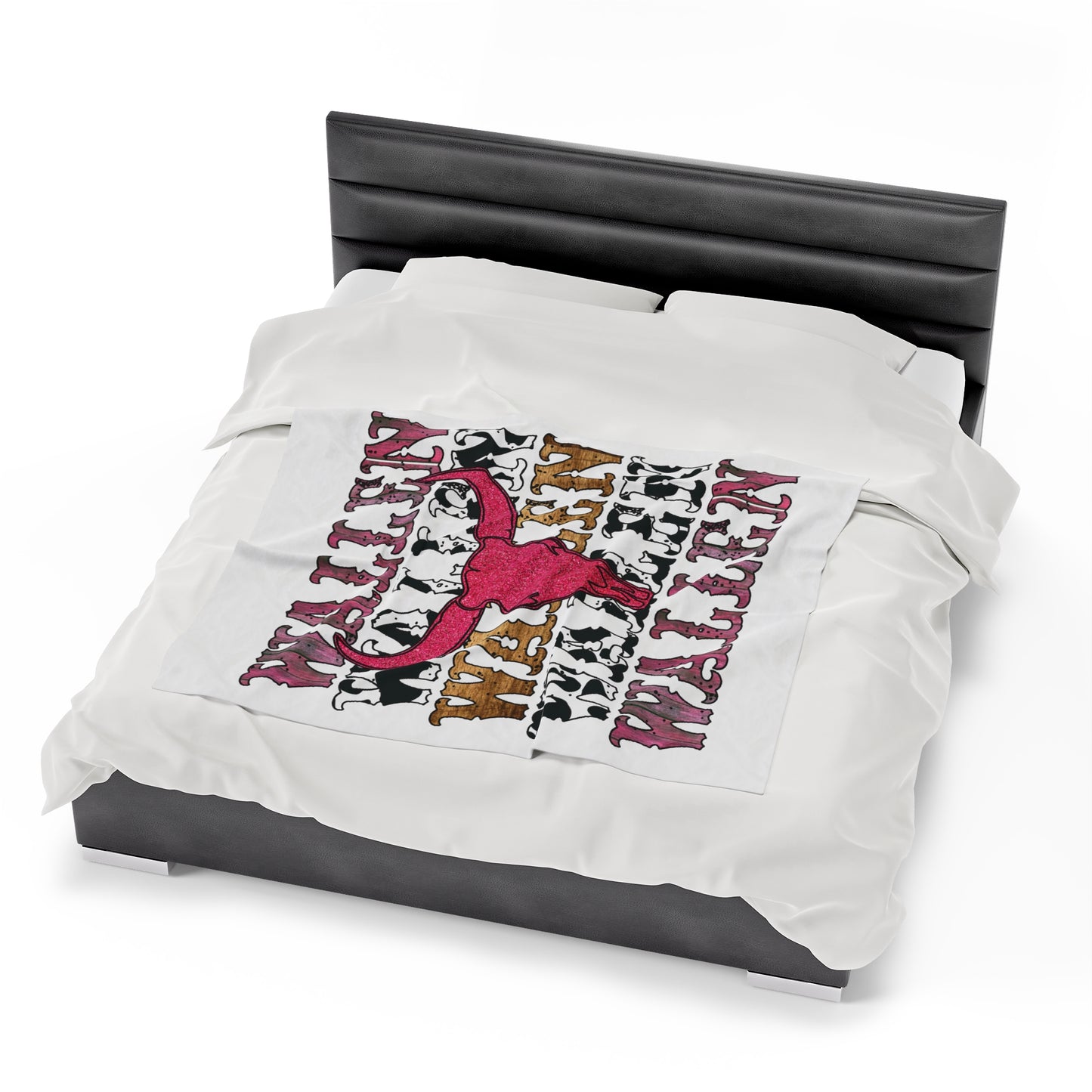 Velveteen Plush Blanket Morgan Wallen Pink Stacked