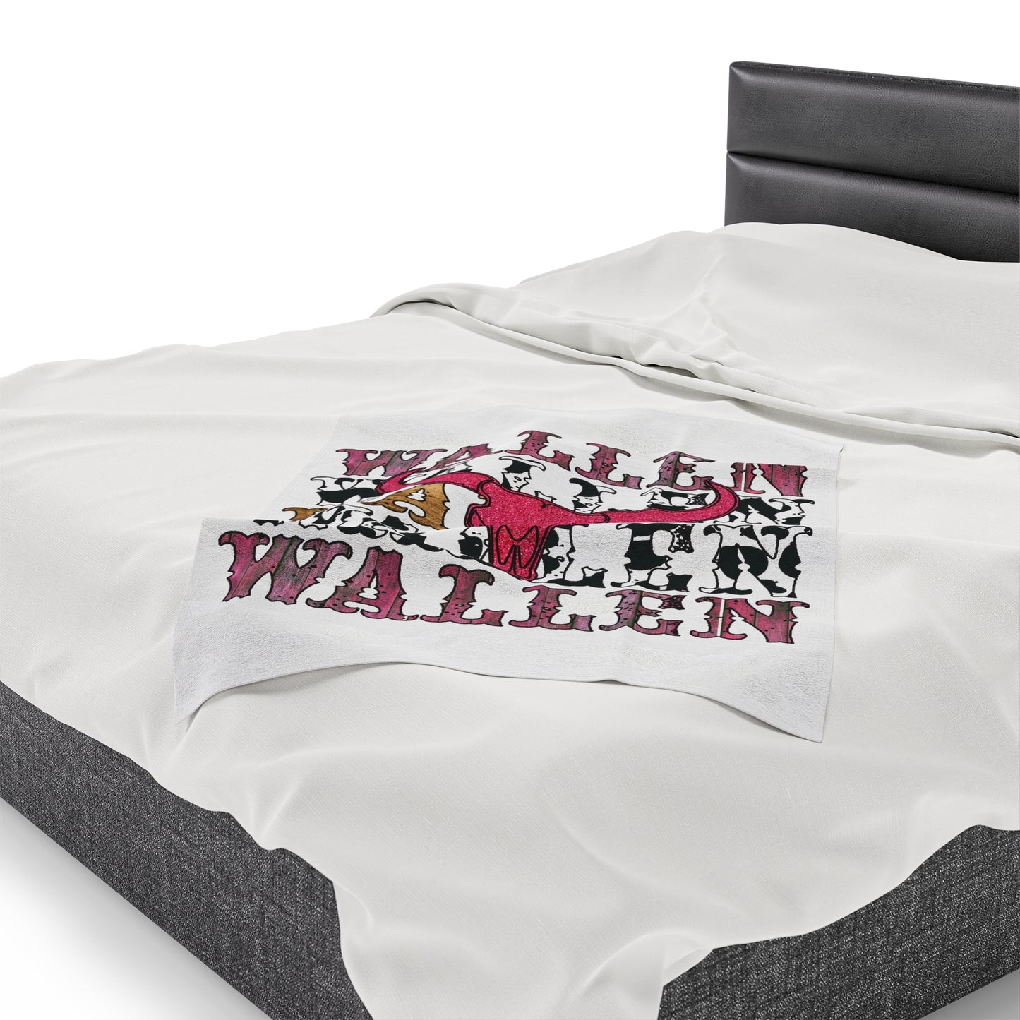 Velveteen Plush Blanket Morgan Wallen Pink Stacked