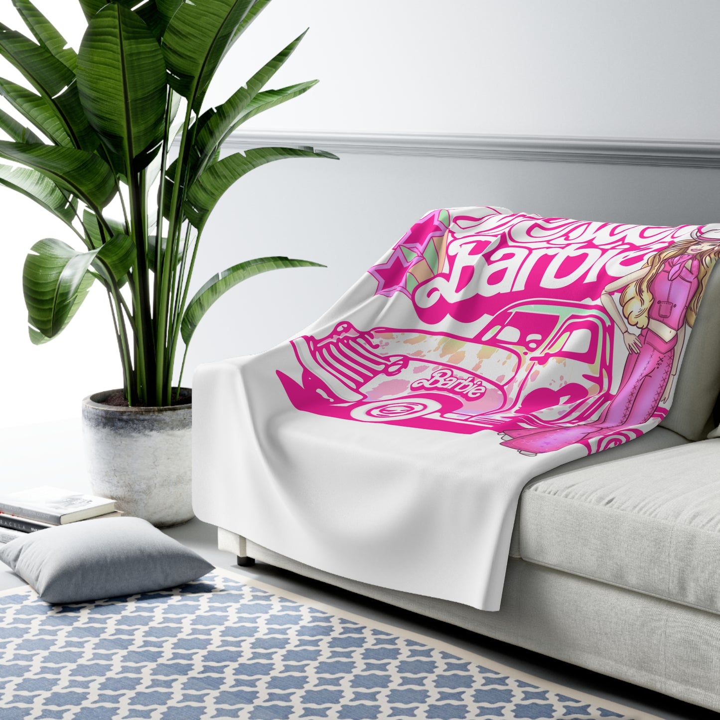 Barbie Farm Truck sherpa blanket