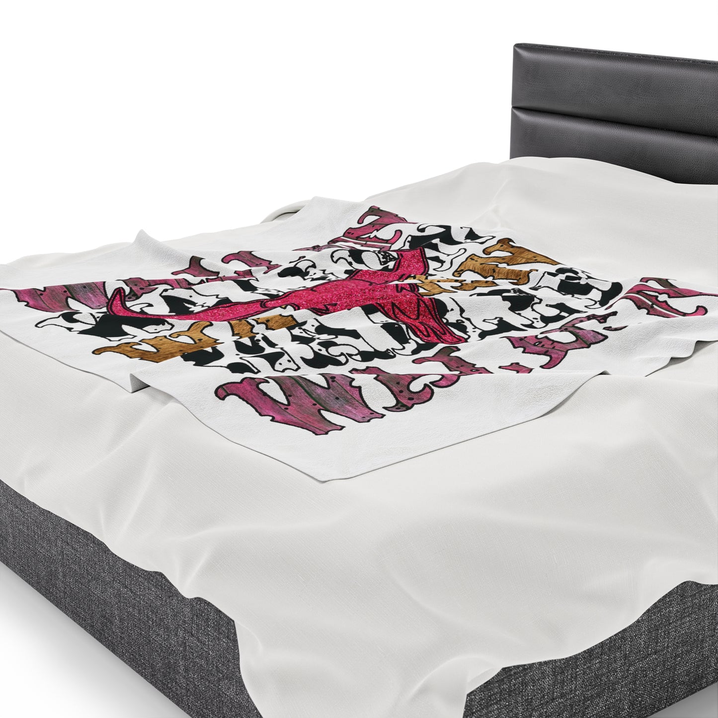 Velveteen Plush Blanket Morgan Wallen Pink Stacked