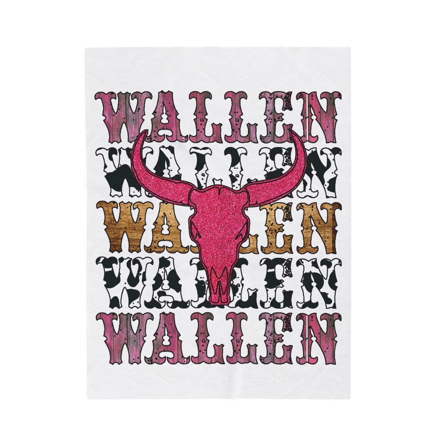 Velveteen Plush Blanket Morgan Wallen Pink Stacked