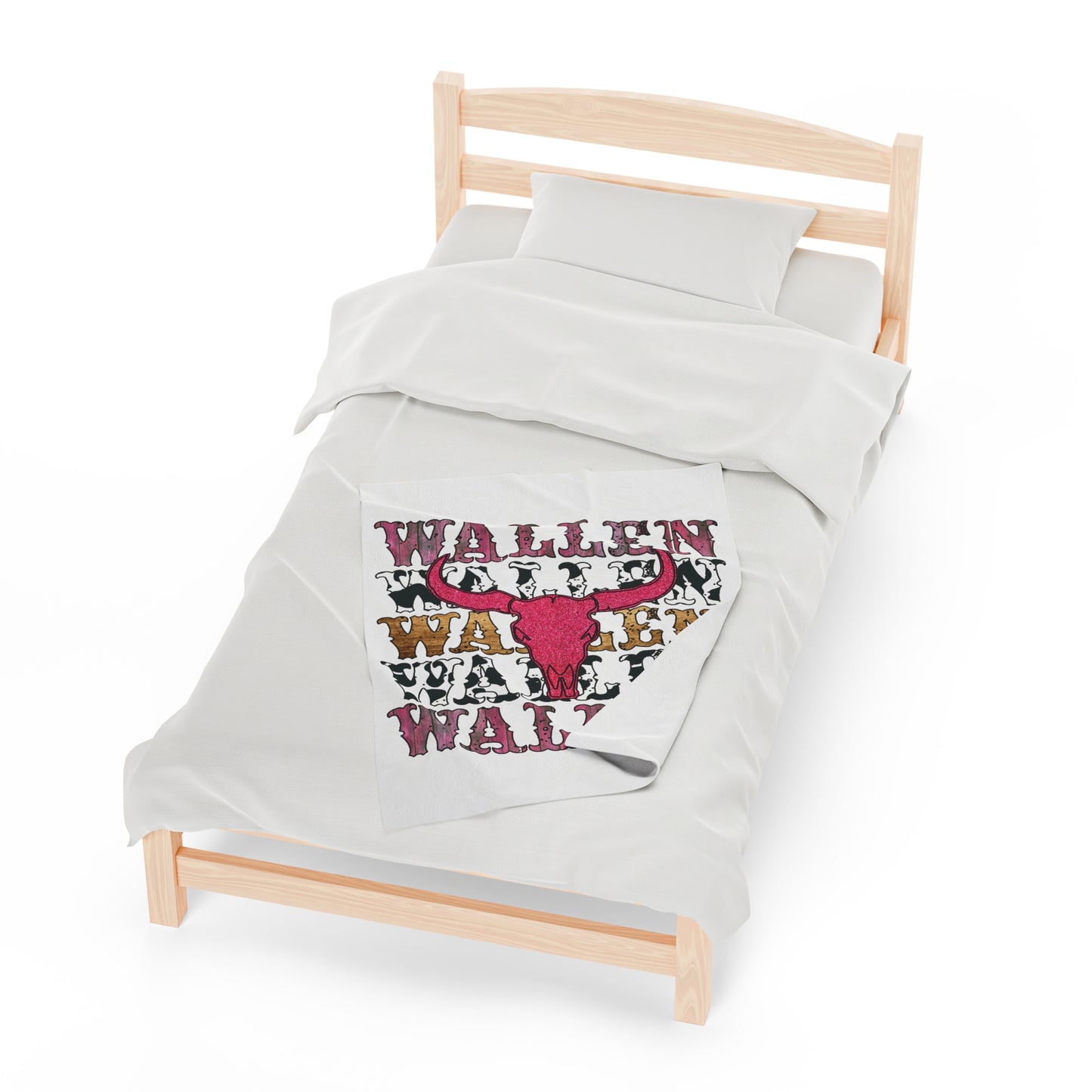 Velveteen Plush Blanket Morgan Wallen Pink Stacked