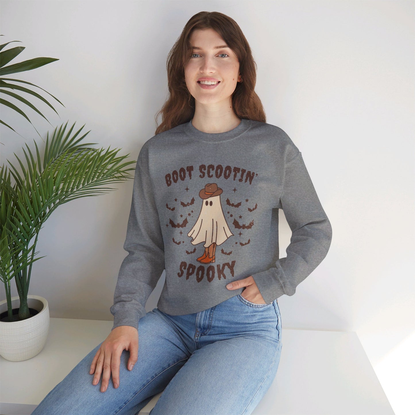 Boot Scootin spooky Crewneck Sweatshirt Trendy Country Western Halloween