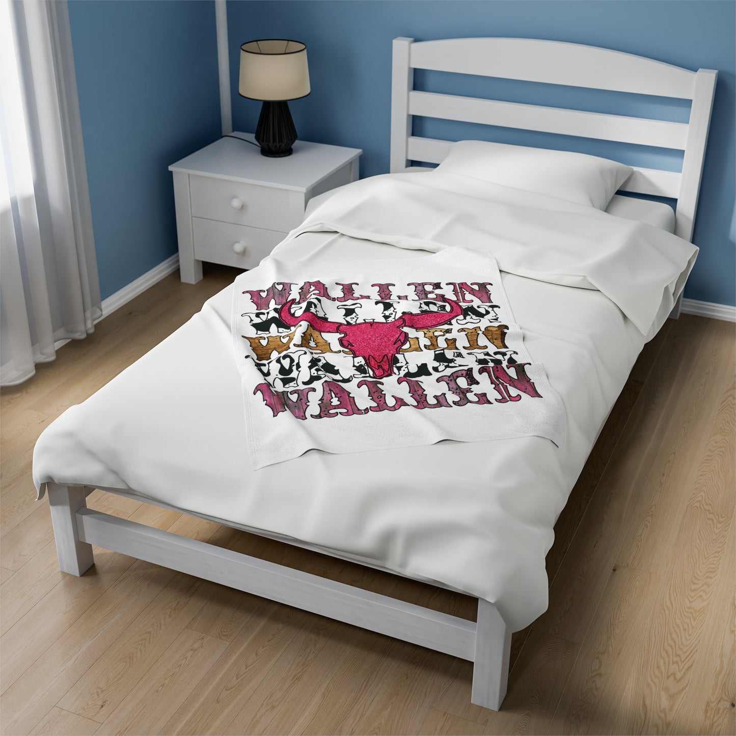 Velveteen Plush Blanket Morgan Wallen Pink Stacked