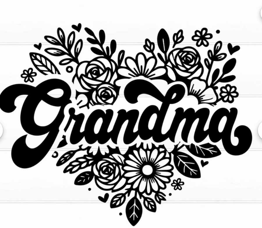 SINGLE COLOR SCREEN PRINT TRANSFER - GRANMA HEART M10