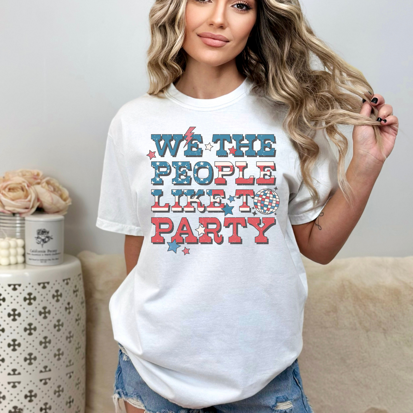 We the People Like to Party America Tshirt 4th of July Shirt Independence Day Tee RETRO T-Shirt Summer BBQ T-shirt