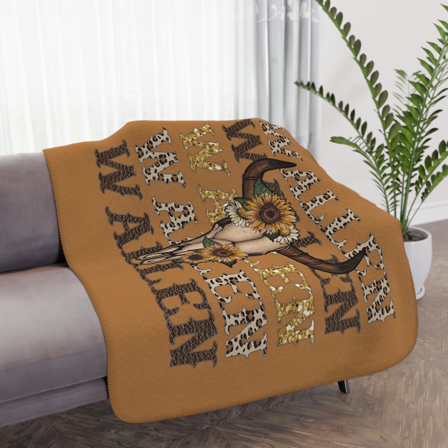 Sherpa Fleece Blanket, Boho Chic throw, Cowgirl blanket, Country Decor Soft Fluffy Country Western Blanket, Western Dorm Gift for Her