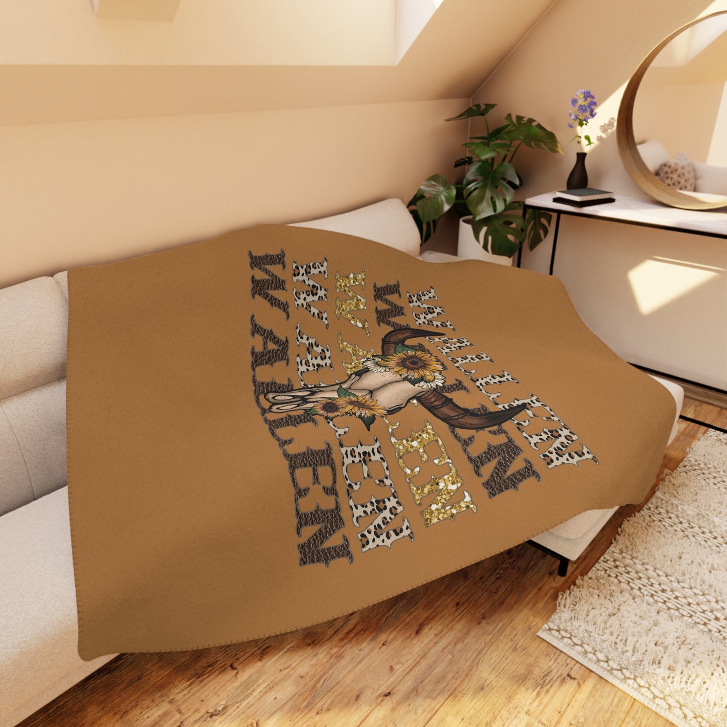 Sherpa Fleece Blanket, Boho Chic throw, Cowgirl blanket, Country Decor Soft Fluffy Country Western Blanket, Western Dorm Gift for Her