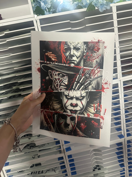 FULL COLOR SCREEN PRINTS - HALLOWEEN CHARACTERS - AA30