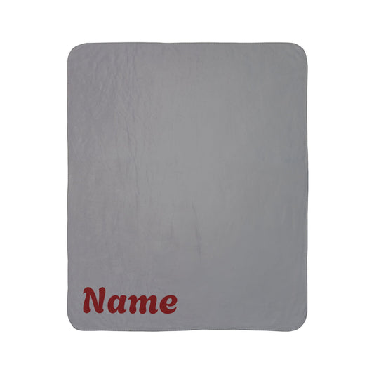Personalized Grey Sherpa Blanket