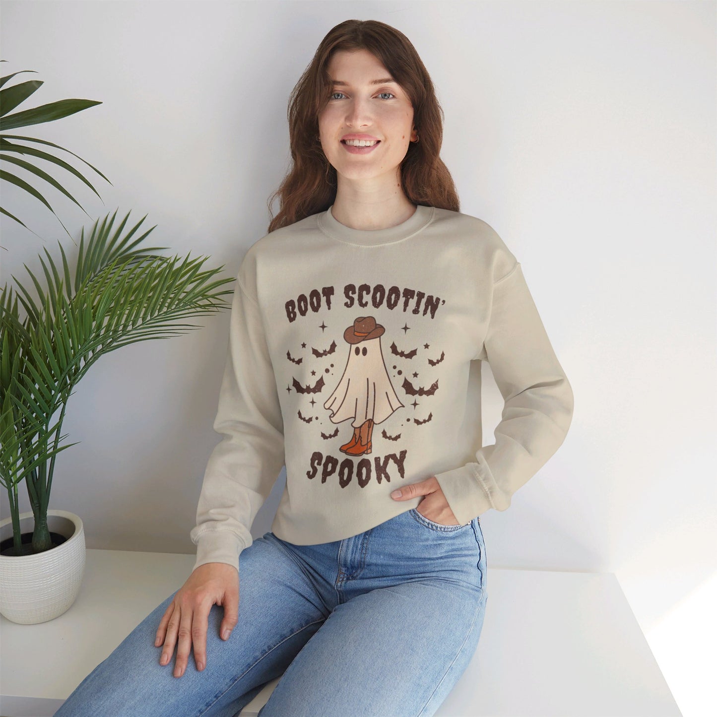 Boot Scootin spooky Crewneck Sweatshirt Trendy Country Western Halloween