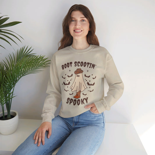 Boot Scootin spooky Crewneck Sweatshirt Trendy Country Western Halloween