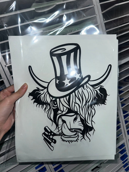 SINGLE COLOR SCREEN PRINT - AMERICA COW