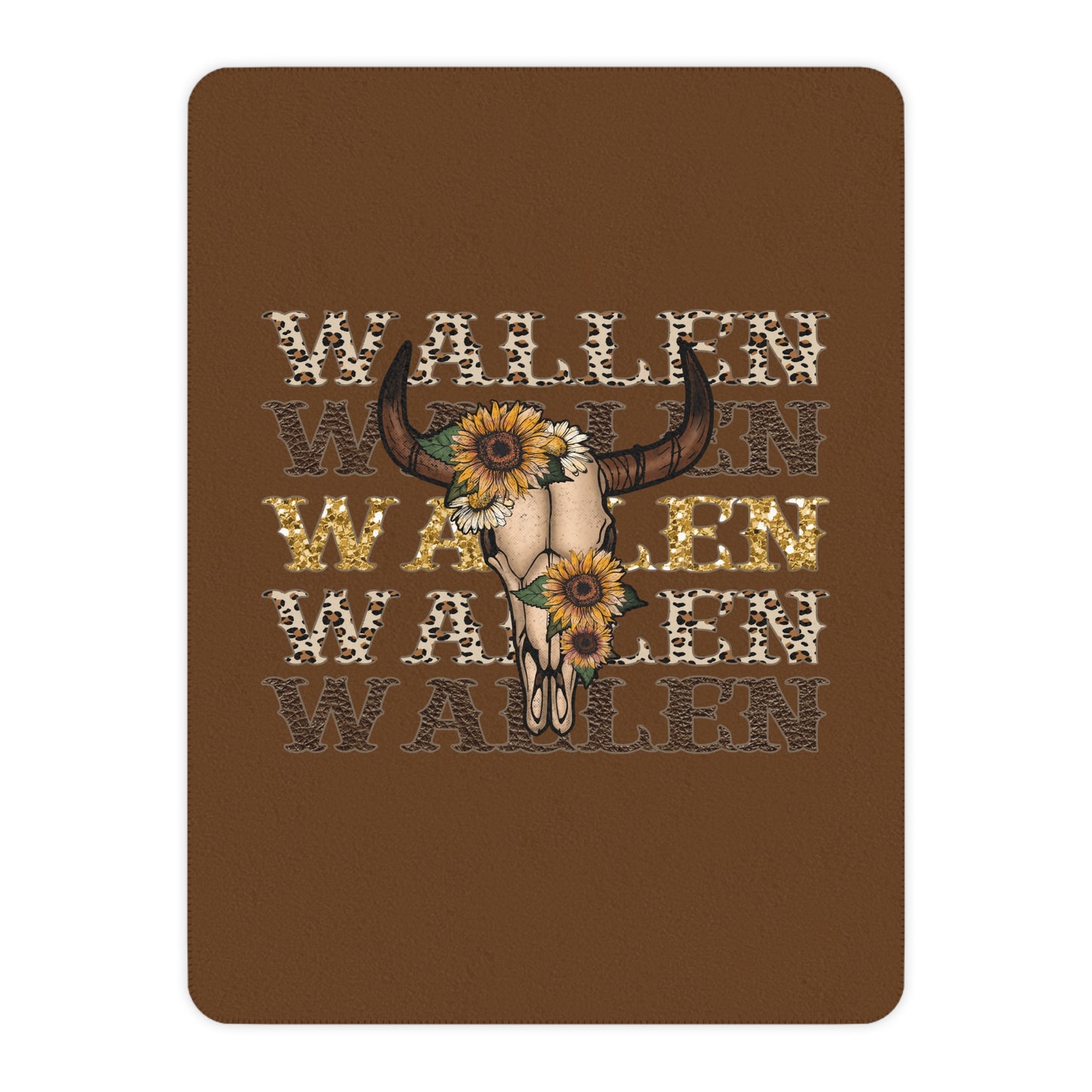 Tan Wallen Sherpa Fleece Blanket, Boho Chic throw, Cowgirl blanket, Country Decor Soft Fluffy Country Western Blanket, Western Dorm Decor
