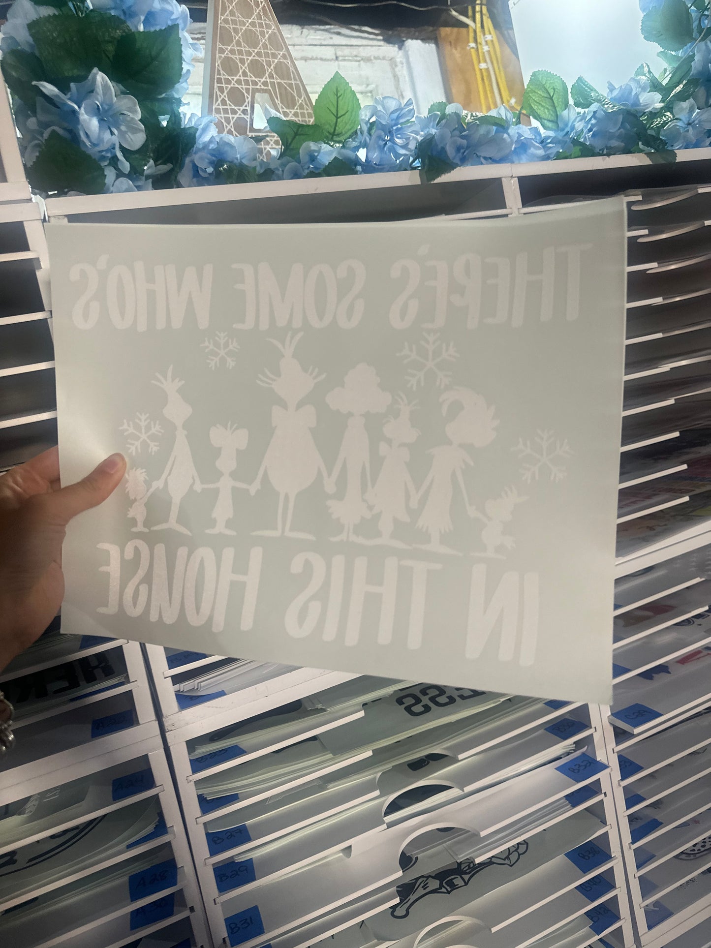 SINGLE COLOR SCREEN PRINT - THERES SOME WHOS IN THIS HOUSE - M120
