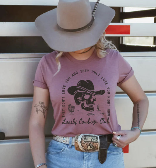 SINGLE COLOR SCREEN PRINT - LONRLY COWBOY CLUB - M48