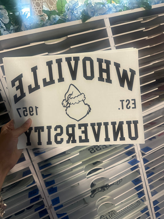 SINGLE COLOR SCREEN PRINT TRANSRERS - W H O V I L L E UNIVERSITY - M119