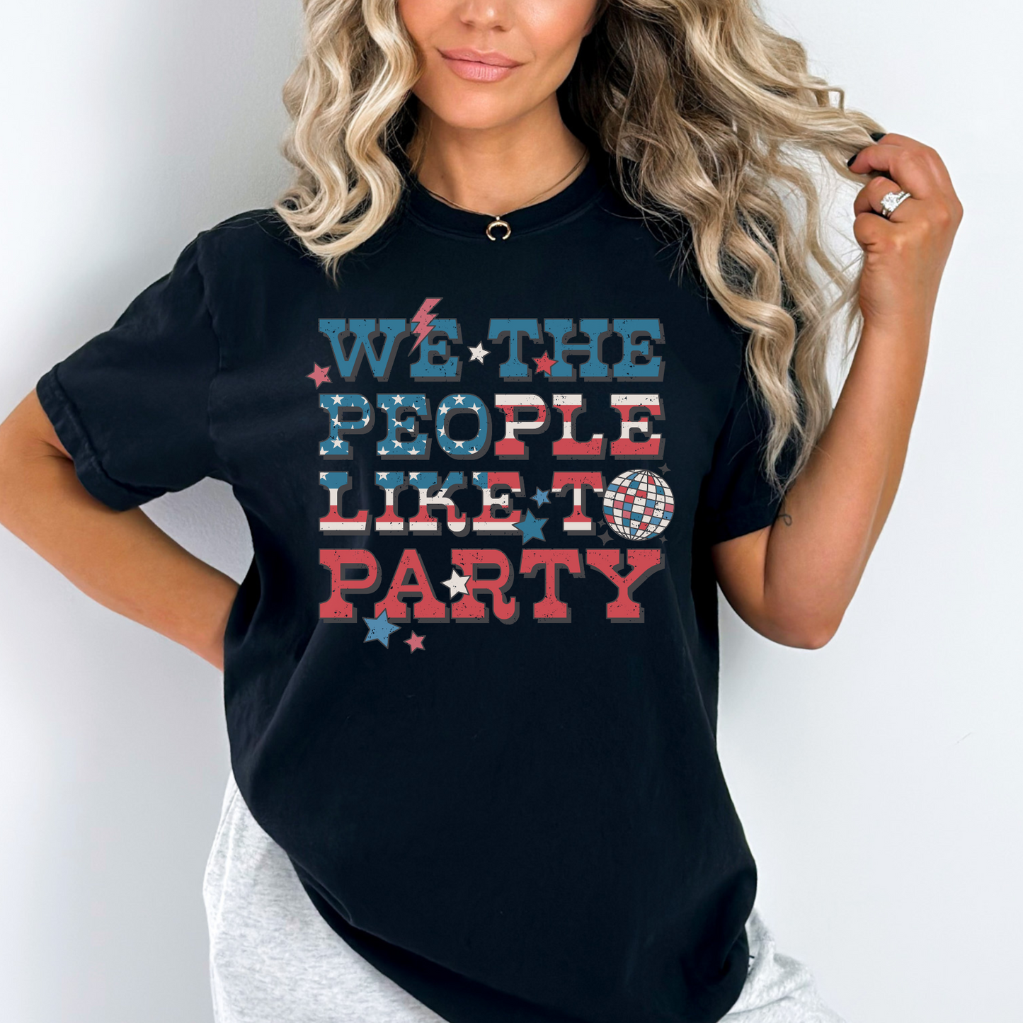 We the People Like to Party America Tshirt 4th of July Shirt Independence Day Tee RETRO T-Shirt Summer BBQ T-shirt