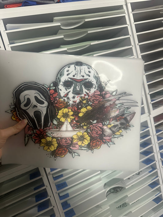 SCREEN PRINT TRANSFER FULL COLOR - HALLOWEEN FLOWER AA28