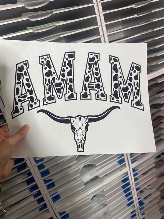 SINGLE COLOR SCREN PRINT - MAMA BULLSKULL M124