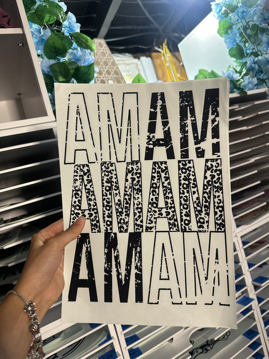 SINGLE COLOR SCREEN PRINT - MAMA MAMA MAMA - M 100