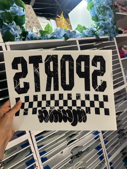 SINGLE COLOR SCREEN PRINT - SPORTS MAMA - M 102