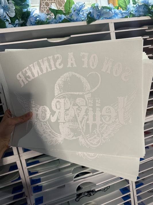 SINGLE COLOR SCREEN PRINT - SON OF A SINNER - M 60