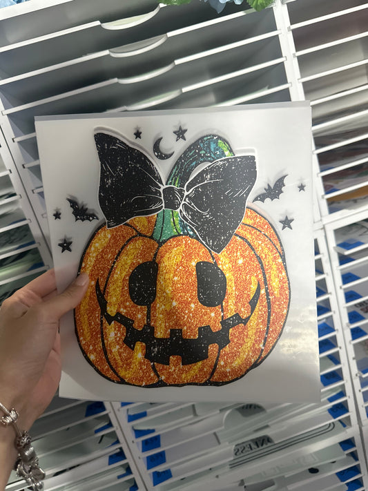 FULL COLOR SCREEN PRINT TRANSFER - GLITTER PUMPKIN AA13
