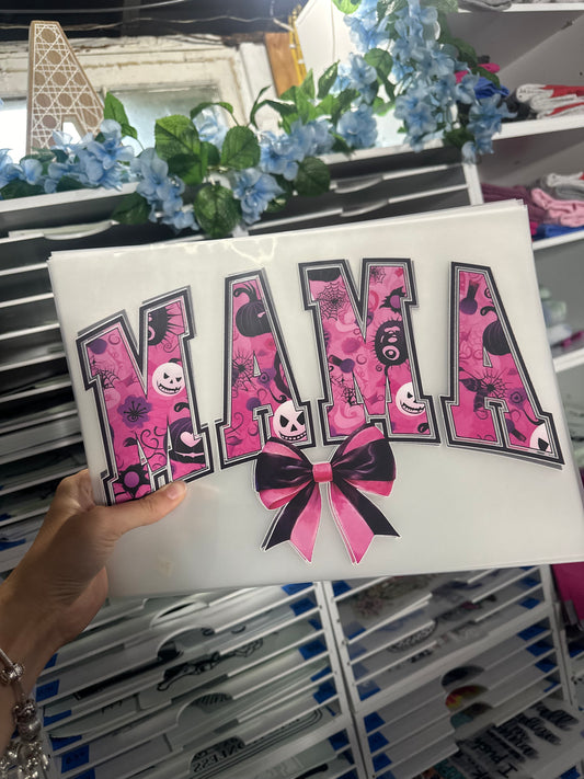 FULL COLOR SCREEN PRINT TRANSFER - PINK NIGHTMARE MAMA AA15