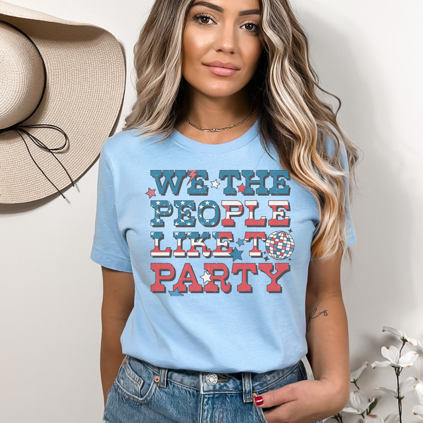We the People Like to Party America Tshirt 4th of July Shirt Independence Day Tee RETRO T-Shirt Summer BBQ T-shirt